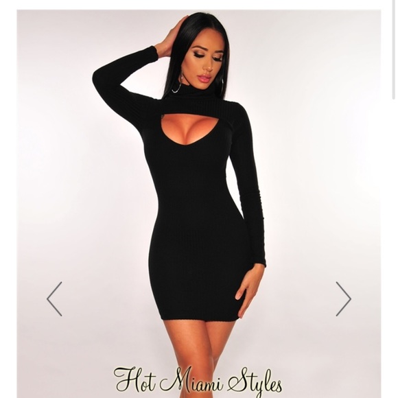 Black key hole sweater dress. NWOT - Picture 3 of 7